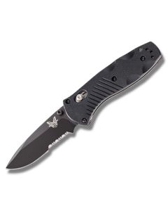 Benchmade Knives 585SBK-2 Mini Barrage with Black Valox Handles and Black Coated CPM-S30V Stainless Steel 2.875" Drop Point Partly Serrated Blade Model 585SBK-2