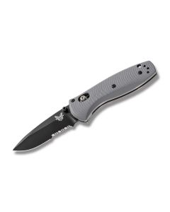 Benchmade Knives 585SBK-2 Mini Barrage with Gray G-10 Handles and Black Coated CPM-S30V Stainless Steel 2.875" Drop Point Partly Serrated Blade Model 585SBK-2