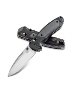 Benchmade Knives 590 Boost Assisted Opener with Dark Gray Grivory and Black Versaflex Durometer Handles and Satin CPM-S30V Stainless Steel 3.70" Plain Edge Drop Point Blade Model 590