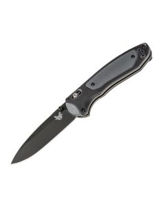 Benchmade Knives 590BK Boost Assisted Opener with Dark Gray Grivory and Black Versaflex Durometer Handles and Black CPM-S30V Stainless Steel 3.70" Plain Edge Drop Point Blade Model 590BK