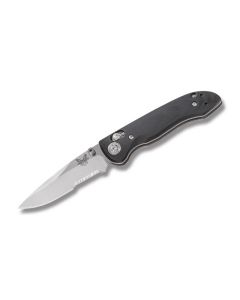 Benchmade Knives 698S Foray with Black G-10 Handles and Satin Coated CPM-20CV Stainless Steel 3.25" Drop Point Partly Serrated Edge Blade Model 698S