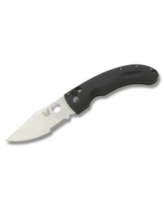 Benchmade Knives 746S Mini Onslaught with Black G-10 Handles and Satin Coated 154CM Stainless Steel 3.50" Clip Point Partially Serrated Edge Blade Model 746S