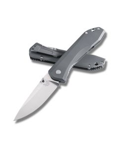 Benchmade Knives 761 with Satin Coated Titanium Handles and Satin Coated  M390 Stainless Steel 3.75" Drop Point Plain Edge Blade Model 761