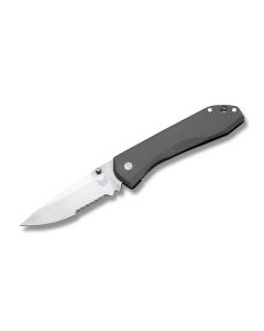 Benchmade Knives 761S with Satin Coated Titanium Handles and Satin Coated M390 Stainless Steel 3.75" Drop Point Partly Serrated Edge Blade Model 761S