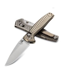 Benchmade Knives Gold Class 781 Anthem with Bronze Anodized Titanium Handles and Satin Coated CPM-20CV Stainless Steel 3.5" Drop Point Plain Edge Blade Model 781