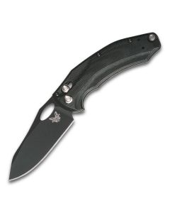 Benchmade 818 Black Mini Loco Folder with Black G-10 Handle and Black DLC Coated CPM-S30V Stainless Steel 3.38" Reverse Tanto Tip Plain Edge Blade Model 818BK