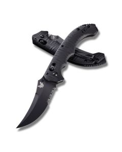 Benchmade Knives 860SBK Bedlam with Black G-10 Handles and Black Coated 154CM Stainless Steel 4" Scimitar Partly Serrated Edge Blade Model 860SBK