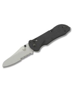 Benchmade Knives 915S Triage with Black G-10 Handles and Satin Coated N680 Ultra Stainless Satin 3.50"  Sheepfoot Partly Serrated Edge Blade Model 915S