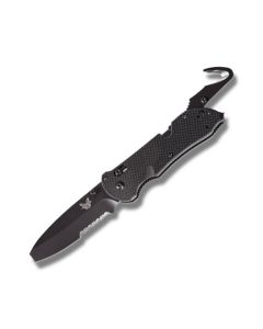 Benchmade Knives 916SBK Triage with Black G-10 Handles and Black Coated N680 Ultra Satinless Steel 3.375 Opposing Bevel Partly Serrated Edge Blade Model 916SBK