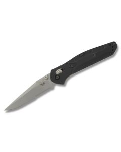 Benchmade Knives 943S Osborne with Black 6061T-6 Aluminum Handles and Satin Coated CPM-S30V Stainless Steel 3.375' Clip Point Partially Serrated Edge Blade Model 943S