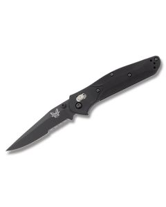 Benchmade Knives 943SBK with Black Anodized Aluminum Handle and Black Coated CPM-S30V Stainless Steel 3.375" Clip Point Partly Serrated Edge Blade Model 943SBK