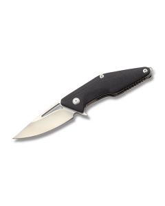 Brous Blades Mini Division CF with Carbon Fiber Handles and Satin Coated D2 Tool Steel 3.50" Drop Point Plain Blade Model MINI DIVISION SATIN