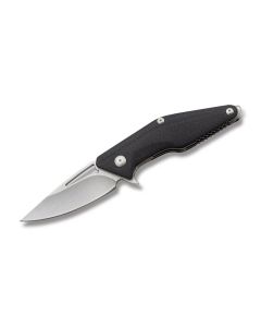 Brous Blades Mini Division CF with Carbon Fiber Handles and Acid Stonewashed Coated D2 Tool Steel 3-1/2'' Drop Point Plain Blade