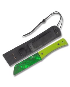 Bear & Son OPS Undead Series Bear Tac II with Green Textured G-10 Handle and 1095 Carbon Steel 5.563" Sheepsfoot Plain Edge Blade Model UDCC500