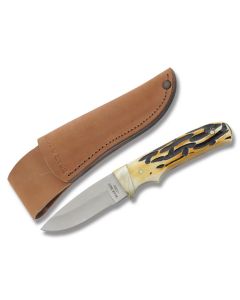 Bear & Son Drop Point  with Genuine India Stag Bone Handle and 440 High Carbon Stainless Steel 2.75" Drop point Plain Edge Blade Model 548