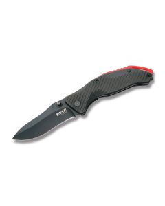 Bear and Son Bear Edge Sideliner with Black and Red Aluminum Handles and Assisted Opening 440 Stainless Steel 3.375" Spear Point Plain Edge Blades Model 61103