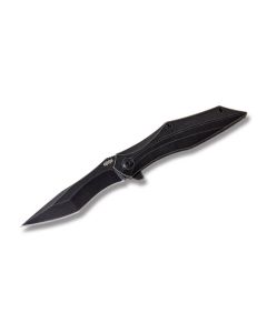Brous Blades Razorback Folding Knife with 6AL4V Titanium Handle and Acid Stonewash Coated D2 Tool Steel 3.188" Tanto Tip Plain Edge Blade Model RAZORBACKASW