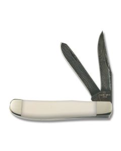 Bear & Son Cutlery Mastodon Ivory Damascus Trapper