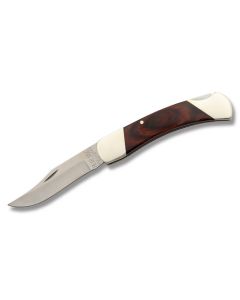 Bear Oak Professional Lockback 5" with Solid Oak Handle and High Carbon Stainless Steel Plain Edge Blades Model S297R