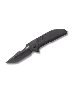 Brous Blades Strife CF with Carbon Fiber Handles and Acid Stonewash Coated D2 Tool Steel 3-1/2'' Modified Tanto Plain Blade