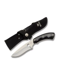 Buck Open Season Skinner with Black Thermoplastic Handle and Satin Coated 420HC Stainless Steel 4.50" Skinner Plain Edge Blade with Black Nylon Sheath Model 0536BKS-B