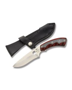 Buck Open Season Skinner with Rosewood Dymondwood Handle and Satin Coated S30V Stainless Steel 4.50" Skinner Plain Edge Blade with Black Leather Sheath Model 0537RWS-B