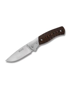 Buck Knives Selkirk Folding Survival Knife with Brown Micarta Handle and Satin Coated 420HC Steel 4" Drop Point Plain Edge Blade with Black Molded Plastic Sheath Model 0836BRS-B