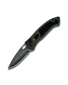 Buck 898 Impact Automatic Knife with OD Green Anodized Aluminum Handle and Stonewash Coated S30V Stainless Steel 3.125" Drop Point Plain Edge Blade Model 0989GRS