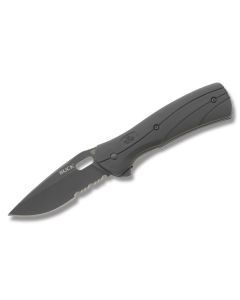 Buck Vantage Select Linerlock with Black Glass Reinforced Nylon Handle and Black Oxide Powder Coated 420HC Stainless Steel 3.25" Drop Partially Serrated Edge Blade Model 0345BKS