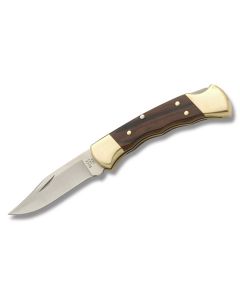 Buck 112 Ranger with Ebony Dymondwood Handle and Satin Coated 420HC Stainless Steel 3" Clip Point Plain Edge Blade Model 0112BRSFG 