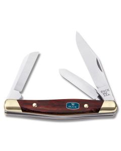 Buck Classic 303 Cadet 3.25" with Rosewood Dymondwood Handle and Satin Coated 420HC Stainless Steel Clip Point Plain Edge Blade Model 0303RWS