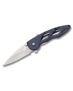 Buck Rush with Midnight Blue Aluminum Handle and Satin Coated 420HC Stainless Steel 2.50" Drop Point Plain Edge 0290BLS1