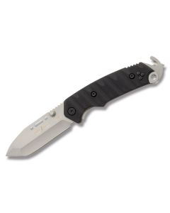 TOPS / Buck CSAR-T Responder Linerlock with Black G-10 Handle Scales and Satin Coated 154CM Stainless Steel 3 3/8" Tanto Plain Edge Blade 0091BKSTP1