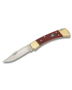 Buck Masonic 110 Folding Hunter Lockback 4.875" with Dymondwood Handle and Satin Coated 420HC Stainless Steel Clip Point Plain Edge Blade