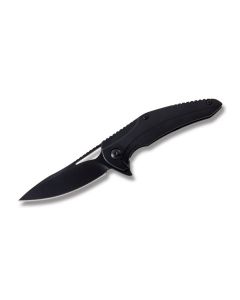 Brous Blades XR-1 Folding Knife with Gray Anodized Titanium Handle and Black Powder Coated D2 Tool Steel 3.50" Drop Point Plain Edge Blade Model XR1BO