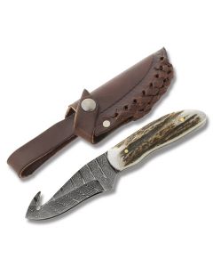 Silver Stag Gut Twist Damascus Hunter