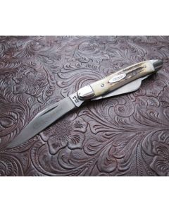 Case XX razor edge 1976 Large Stockman knife 3.625 inches mint condition with Beautiful stag handles and Stainless steel blades with plain blade edges