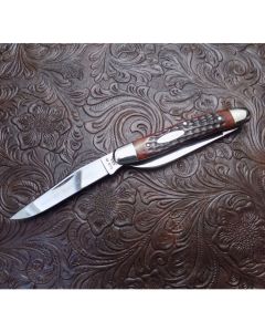 Rare Antique Case XX 1971 9 dot Hawbaker Special 3.875 inches mint condition with Beautiful bone handles and carbon steel blades with plain blade edges