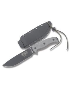 ESEE Knives ESEE-6 Black Micarta Handle with Black Coated 1095 Carbon Steel 6.50" Drop Point Plain Edge Blade and Black Molded Sheath Model ESEE-6P-B