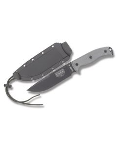 ESEE Knives ESEE-6 Black Micarta Handle with Black Coated 1095 Carbon Steel 6.50" Clip Point Plain Edge Blade and Black Molded Sheath Model ESEE-6P-CP-B