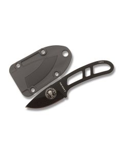 ESEE  Knives Candiru Black Coated 1095 Carbon Steel Construction with 2” Drop Point Plain Edge Blade and Black Molded Sheath Model CAN-B