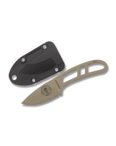 ESEE  Knives Candiru Dark Earth Coated 1095 Carbon Steel Construction with 2” Drop Point Plain Edge Blade and Black Molded Sheath Model CAN-DE