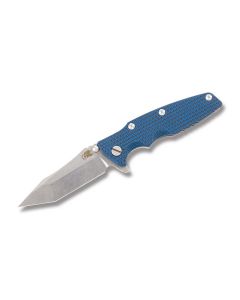 Rick Hinderer Knives Eklipse Framelock with Blue and Black G-10 Handles and Stonewahsed S35VN Stainless Steel 3.50" Tanto Point Plain Edge Blades
