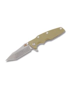 Rick Hinderer Knives Eklipse Framelock with OD Green G-10 Handles and Stonewahsed S35VN Stainless Steel 3.50" Tanto Point Plain Edge Blades