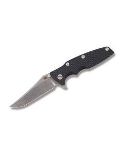 Rick Hinderer Knives Eklipse Framelock with Black G-10 Handles and Stonewahsed S35VN Stainless Steel 3.50" Trailing Point Plain Edge Blades