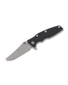 Rick Hinderer Knives Eklipse Framelock with Black G-10 Handles and Working Finish S35VN Stainless Steel 3.50" Trailing Point Plain Edge Blades