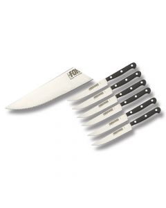 Victorinox Cutlery 6pc Steak Knife Set with Black POM Handles and Stainless Steel Blades Model 46799