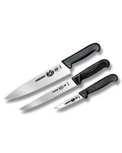 Victorinox Cutlery 3pc Chef Set with Black Fibrox Handles and Stainless Steel Blades Model 46892