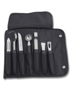 Victorinox Forschner Garnishing Kit with 7 Piece Stainless Steel and Black Nylon Handle Knives with Black Nylon Knife Roll Model 48997