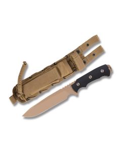 Rick Hinderer Knives Fieldtac Fixed Blade with DLC FDE S35VN Steel 6" Clip Point Plain Edge Blades and SpecOps Combat Master Sheath